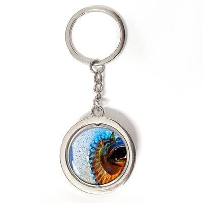Sri Lanka Keychain Car Keys Decoration Accessories Double Sided Rotating Crystal Key Chain Souvenir Gift