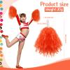 Meooeck 80 Pcs Cheerleading Pom Poms Sports Dance Spirit Cheer Pompoms with Handles Plastic Cheerleader Stuff for Sport Game Gymnastics Football Basketball Sports Team Dance Club Party(Orange) view 2