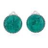 AeraVida Classic 18mm Round Swirl Chrysocolla Button .925 Sterling Silver Clip-On Earrings | Elegant Sterling Silver Chrysocolla Clip-On Earrings for Women view 1