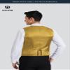 HISDERN Men's Suit Waistcoat Business Formal Gold Dress Vest with 3 Pockets for Suit or Tuxedo Wedding view 3