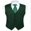 HISDERN Men's Suit Vest Business Formal Forest Green Dress Waistcoat with 3 Pockets for Suit or Tuxedo Wedding view 1