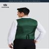 HISDERN Men's Suit Vest Business Formal Forest Green Dress Waistcoat with 3 Pockets for Suit or Tuxedo Wedding view 3