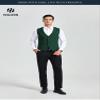 HISDERN Men's Suit Vest Business Formal Forest Green Dress Waistcoat with 3 Pockets for Suit or Tuxedo Wedding view 4