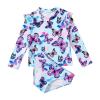 Girls Swimsuit Girls' Separate Swimsuit Long Sleeved Butterfly Print Children's Sunscreen Newborn (Purple, 12-18 Months) view 1