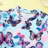 Girls Swimsuit Girls' Separate Swimsuit Long Sleeved Butterfly Print Children's Sunscreen Newborn (Purple, 12-18 Months) view 4