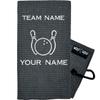 Wolf Golf Towels Personalized Bowling Towel - Bowling Ball Towel - Bowling Accessories for Men - Bowling Accessories for Women - Bowling Gift, Gray - Personal + Team view 1