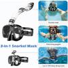 Snorkel Mask Foldable Diving Mask Set with Dry Top System and Camera Mount Anti-Fog Snorkeling Gear L and Green view 2