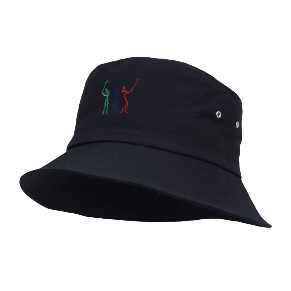 WITHMOONS Golf Pop Art Fishing Hunting Summer Bucket Cap Packable Travel Hat ACB1501 (Black)