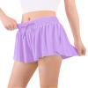 Auranso Girls Flowy Shorts with Pocket 2-in-1 Athletic Running Butterfly Shorts Light Purple 9-10 Years view 2