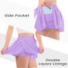Auranso Girls Flowy Shorts with Pocket 2-in-1 Athletic Running Butterfly Shorts Light Purple 9-10 Years view 4