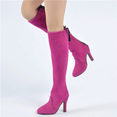 1/6 Scale Female Purple Suede PU Leather Boots High Heels for 12" Figure