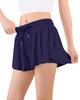 Auranso Girls Flowy Shorts with Pocket 2-in-1 Athletic Running Butterfly Shorts Navy 5-6 Years view 2