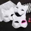 15Pcs Diy Blank Cat Face Masks, Paintable Pulp Masquerade Masks for Halloween, Party Decorations, Cosplay, and Craft Activities view 3