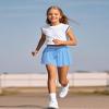 Auranso Girls Flowy Shorts with Pocket 2-in-1 Athletic Running Butterfly Shorts Light Blue 11-12 Years view 3