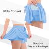 Auranso Girls Flowy Shorts with Pocket 2-in-1 Athletic Running Butterfly Shorts Light Blue 11-12 Years view 4