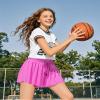 Auranso Girls Flowy Shorts with Pocket 2-in-1 Athletic Running Butterfly Shorts Rose Red 5-6 Years view 3