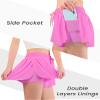 Auranso Girls Flowy Shorts with Pocket 2-in-1 Athletic Running Butterfly Shorts Rose Red 5-6 Years view 4