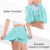 Auranso Girls Flowy Shorts with Pocket 2-in-1 Athletic Running Butterfly Shorts Light Green 9-10 Years view 3