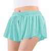 Auranso Girls Flowy Shorts with Pocket 2-in-1 Athletic Running Butterfly Shorts Light Green 9-10 Years view 4
