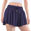 Auranso Girls Flowy Shorts with Pocket 2-in-1 Athletic Running Butterfly Shorts Navy 9-10 Years view 1