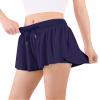 Auranso Girls Flowy Shorts with Pocket 2-in-1 Athletic Running Butterfly Shorts Navy 9-10 Years view 2
