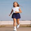 Auranso Girls Flowy Shorts with Pocket 2-in-1 Athletic Running Butterfly Shorts Navy 9-10 Years view 3