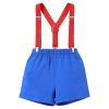 Baby Boy Circus 1st First Birthday Cake Smash Outfit Toddler I'm One Year Old Photo Shooting Prop Infant Party Bow Tie Romper Shorts Suspenders Hat Set Summer Blue Elephant 12M view 3