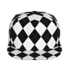 Black White Argyle Baseball Cap Women Men Summer Unisex Fashion Sun Hat Beach Hat Adjustable Trucker Hat Hip Hop Hat Outdoor Travel, Black view 2