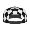 Black White Argyle Baseball Cap Women Men Summer Unisex Fashion Sun Hat Beach Hat Adjustable Trucker Hat Hip Hop Hat Outdoor Travel, Black view 3