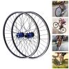 Mountain Bike Wheelset 27.5 Inch, Aluminum Alloy Dual Six-Hole Disc Brakes MTB Wheelset Quick Release Front and Rear Bike Wheels Bicycle Wheels Fit Cassette Bicycle Wheelset (Blue Hub) view 2