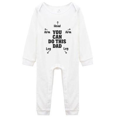Yeavomeny with Instructions for Dad Baby Long Sleeve Playsuit Newborn Bodysuit Outfit Clothes K-White