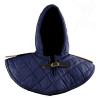 Medieval Padded Arming Hood with Collar Navy Blue view 2
