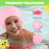 YOGINGO 2 Pack Extra Large Swim Cap Kids - for Long Hair/Short Hair, Braids and Dreadlocks Silicone Caps Girls&Boys, Swimming 6-14, Keep Hair Dry(Black+Pink) view 3