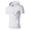 GOKKILRW Mens Hipster Hip Hop Hoodies Cotton Hooded T-Shirts Casual Lightweight Loose Yoga Beach Pullover Shirts with Pockets(White,Large) view 1