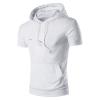 GOKKILRW Mens Hipster Hip Hop Hoodies Cotton Hooded T-Shirts Casual Lightweight Loose Yoga Beach Pullover Shirts with Pockets(White,Large) view 2