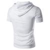 GOKKILRW Mens Hipster Hip Hop Hoodies Cotton Hooded T-Shirts Casual Lightweight Loose Yoga Beach Pullover Shirts with Pockets(White,Large) view 3