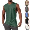 GOKKILRW Beach Tank Tops for Men Quick Dry Workout Gym Muscle Shirts Athletic Bodybuilding Fitness Sleeveless Tee Shirts(White,XX-Large) view 2