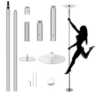 45mm Professional Dance Pole, Spinning or Static Dancing Pole Set Kit Height Adjustable and Removable for Fitness Exercise Dance Home Pub Party Gym