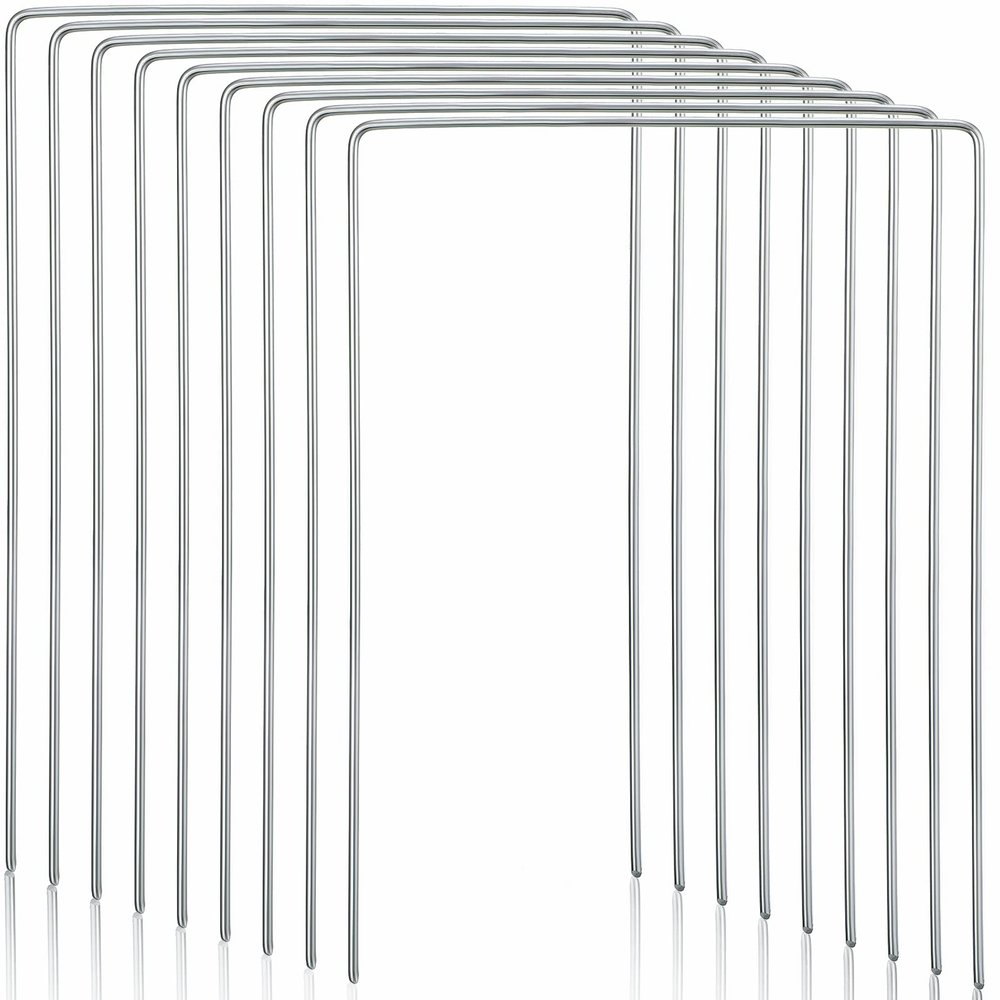 Deekin Set of 9 Croquet Wickets Replacement for Croquet Metal Hoops with Galvanized and Plastic Coating for Family Lawn Backyard Outdoor Game(Square)