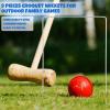 Deekin Set of 9 Croquet Wickets Replacement for Croquet Metal Hoops with Galvanized and Plastic Coating for Family Lawn Backyard Outdoor Game(Square) view 4