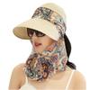 Women Sun Hat Wide Brim UV Protection Cap with Face Neck Flap Cover Beach Visor Hat Foldable Hiking Cap with Detachable Flap Beige view 1