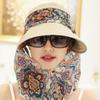 Women Sun Hat Wide Brim UV Protection Cap with Face Neck Flap Cover Beach Visor Hat Foldable Hiking Cap with Detachable Flap Beige view 2