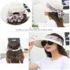 Women Sun Hat Wide Brim UV Protection Cap with Face Neck Flap Cover Beach Visor Hat Foldable Hiking Cap with Detachable Flap Beige view 4