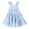 YOUNGER TREE Toddler Girls Outfits Floral Flutter Sleeve Princess Dress Summer Clothes Line Skirts for Girls(7-8T,Blue Floral) view 1