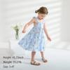 YOUNGER TREE Toddler Girls Outfits Floral Flutter Sleeve Princess Dress Summer Clothes Line Skirts for Girls(7-8T,Blue Floral) view 2