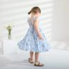 YOUNGER TREE Toddler Girls Outfits Floral Flutter Sleeve Princess Dress Summer Clothes Line Skirts for Girls(7-8T,Blue Floral) view 3