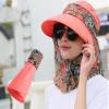 Women Sun Hat Wide Brim UV Protection Cap with Face Neck Flap Cover Beach Visor Hat Foldable Hiking Cap with Detachable Flap Tangerine view 2