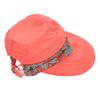 Women Sun Hat Wide Brim UV Protection Cap with Face Neck Flap Cover Beach Visor Hat Foldable Hiking Cap with Detachable Flap Tangerine view 3