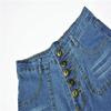 JEsilunmaMY Women's Mid-Waist Button Flared Jeans Retro Skinny Comfortable Bell Bottom Jeans Pocket Wash Flare Jean Trouser (Dark Blue,X-Small) view 3
