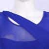ACSUSS Women's Lyrical Dance Dress Illusion V-Neck Chiffon Asymmetric Skirted Leotard Modern Contemporary Dresses Royal Blue Large view 4